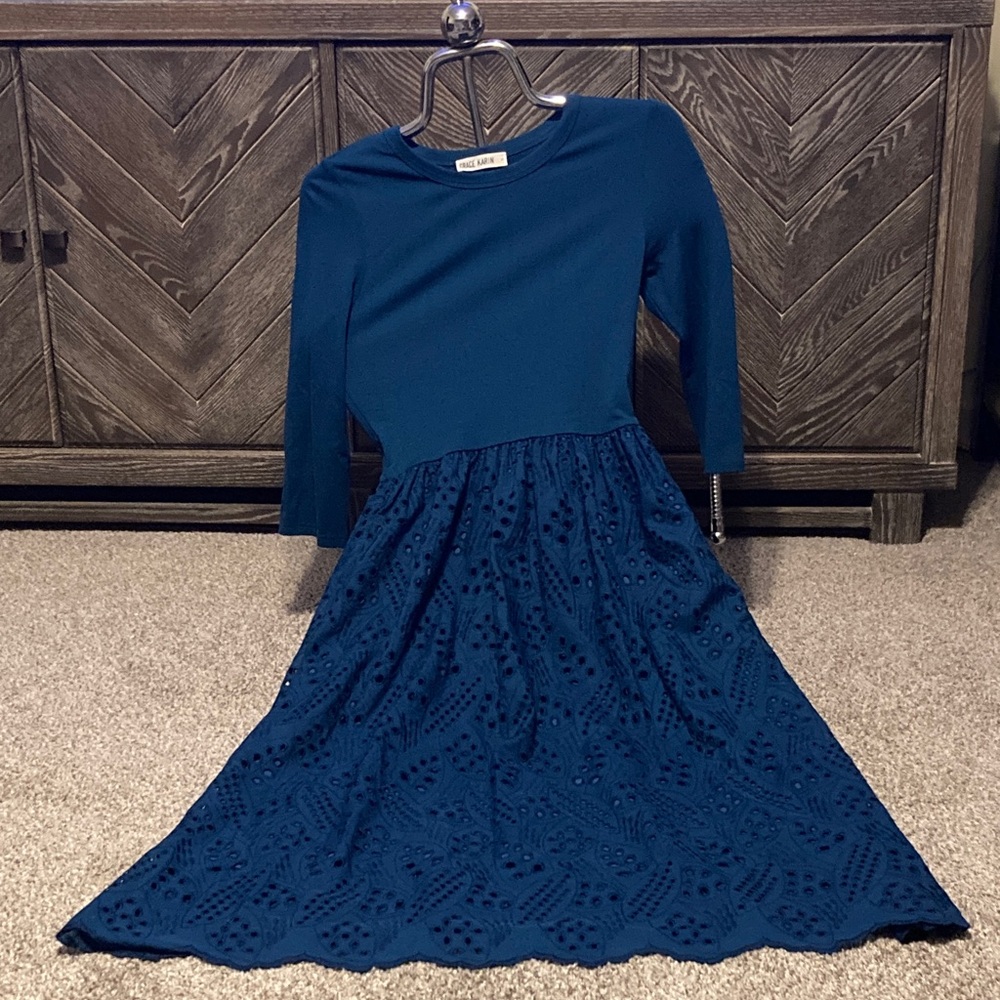 Grace Karen Blue 3/4 Sleeve long Dress